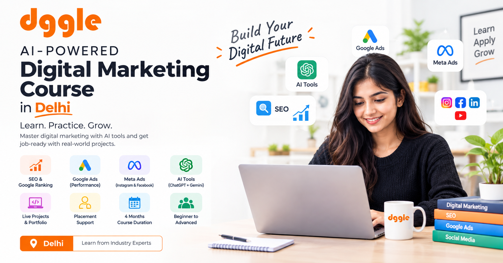 DGGLE's AI-Powered Digital Marketing Course in Delhi with Placement